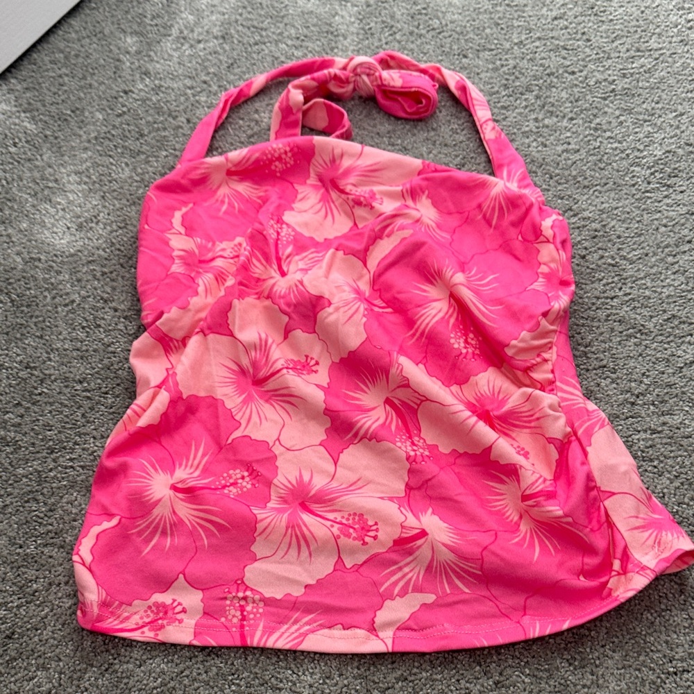 SHEIN Pink Floral Halter Top